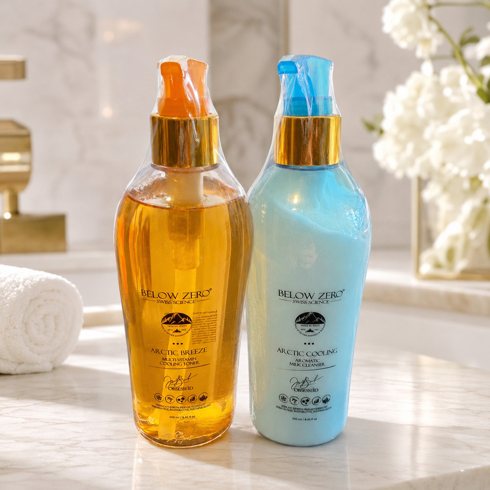 Below Zero Arctic Breeze Toner & Arctic Cooling Milk Cleanser Set Sealed